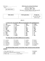 Đề thi chọn học sinh giỏi cấp Huyện Môn thi: Tiếng Anh 9 Năm học: 2009 - 2010 - đề 2 ppsx