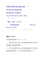 Kỳ thi học sinh giỏi tỉnh Lớp 9 THCS năm học 2005 - 2006 Môn Toán TỈNH Thừa Thiên Huế ppsx