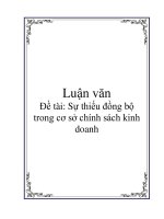 Đề tài: Sự thiếu đồng bộ trong cơ sở chính sách kinh doanh pdf