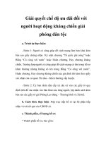 Giải quyết chế độ ưu đãi đối với người hoạt động kháng chiến giải phóng dân tộc potx