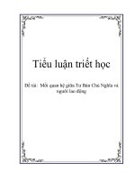 Tiểu luận triết học: Mối quan hệ giữa Tư Bản Chủ Nghĩa và người lao động docx