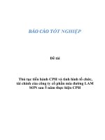 Đề tài: Thủ tục tiến hành CPH và tình hình tổ chức, tài chính của công ty cổ phần mía đường LAM SƠN sau 5 năm thực hiện CPH docx
