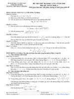 ĐỀ THI THỬ ĐẠI HỌC LẦN 1 Môn thi: TOÁN, Khối A - TRƯỜNG THPT ĐOÀN THƯỢNG pptx