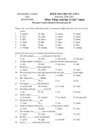 KIỂM TRA HỌC KỲ I SỐ 2 Năm học 2010-2011 Môn: Tiếng Anh lớp 12 (hệ 7 năm) ppt