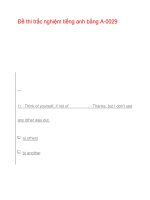 Đề thi trắc nghiệm tiếng anh bằng A-0029 docx