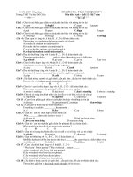 ĐỀ KIỂM TRA TRẮC NGHIỆM ĐỢT V - Trường THPT Tư thục Đồ Chiểu pptx