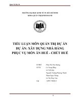 xây dựng nhà hàng phục vụ món ăn huế - chút huế