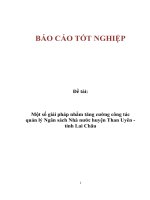 Đề tài: Một số giải pháp nhằm tăng cường công tác quản lý Ngân sách Nhà nước huyện Than Uyên - tỉnh Lai Châu pot