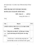 Đề kiểm tra học kì 1 môn địa lý lớp 10 tỉnh Bà Rịa Vũng Tàu năm học 2010 - 2011 pdf