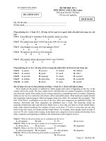 ĐỀ THI HỌC KỲ I MÔN TIẾNG ANH 12 (Hệ 3 năm) - Mã đề thi 481 doc