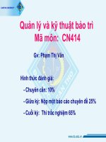 Báo cáo: Quản lý và kỹ thuật bảo trì ppsx