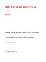 Nghị luận xã hội: bàn về Tài và Đức pptx