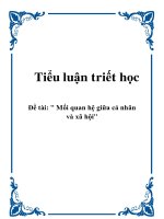 Tiểu luận triết học: Mối quan hệ giữa cá nhân và XH potx