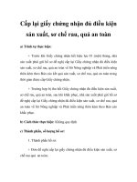 Cấp lại giấy chứng nhận đủ điều kiện sản xuất, sơ chế rau, quả an toàn ppt