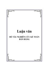 ĐỀ TÀI: NGHIÊN CỨU KẾ TOÁN BÁN HÀNG ppsx