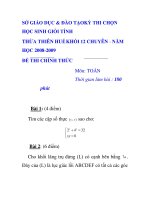 Đề thi học sinh giỏi môn toán lớp 12 chuyên tỉnh Thừa Thiên Huế năm 2008 - 2009 - đề 1 pot