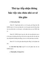 Thủ tục tiếp nhận thông báo việc sửa chửa nhỏ cơ sở tôn giáo doc