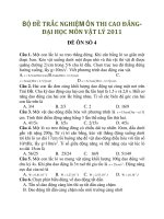BỘ ĐỀ TRẮC NGHIỆM ÔN THI CAO ĐẲNG- ĐẠI HỌC MÔN VẬT LÝ 2011_ĐỀ 4+5 doc