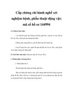 Cấp chứng chỉ hành nghề xét nghiệm bệnh, phẫu thuật động vật; mã số hồ sơ 144994 pot