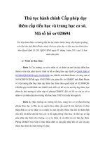 Thủ tục hành chính Cấp phép dạy thêm cấp tiểu học và trung học cơ sở, Mã số hồ sơ 020694 ppsx