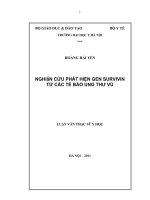 nghiên cứu phát hiện gen survivin từ các tế bào ung thư vú