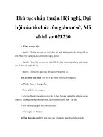 Thủ tục chấp thuận Hội nghị, Đại hội của tổ chức tôn giáo cơ sở, Mã số hồ sơ 021230 doc