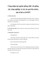 Công nhận lại nguồn giống (đối với giống cây công nghiệp và cây ăn quả lâu năm); mã số hồ sơ 019397 docx