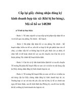 Cấp lại giấy chứng nhận đăng ký kinh doanh hợp tác xã (Khi bị hư hỏng), Mã số hồ sơ 148280 pptx