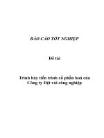 Đề tài: Trình bày tiến trình cổ phần hoá của Công ty Dệt vải công nghiệp potx