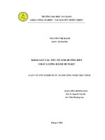 Luận văn : KHẢO SÁT CÁC YẾU TỐ ẢNH HƯỞNG ĐẾN CHẤT LƯỢNG BÁNH MÌ NGỌT part 1 pot