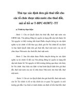 Thủ tục xác định đơn giá thuê đất cho các tổ chức được nhà nước cho thuê đất, mã số hồ sơ T-BPC-015872 -TT potx