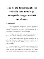 Thủ tục chế độ mai táng phí cho cựu chiến binh đã tham gia kháng chiến từ ngày 30/4/1975 trở về trước potx