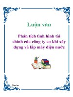 Luận văn: Phân tích tình hình tài chính của công ty cơ khí xây dựng và lắp máy điện nước doc