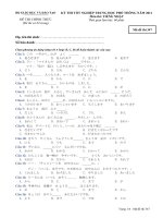 Đáp án và đề thi tốt nghiệp trung học phổ thông năm 2011 môn Tiếng Nhật - Mã đề 347 ppt