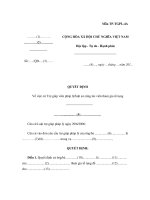 Mẫu quyết định về việc cử Trợ giúp viên pháp lý/luật sư cộng tác viên tham gia tố tụng ppt