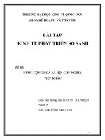 tiểu luận kinh tế phát triển so sánh nước cộng hoà xã hội chủ nghĩa tiệp khắc