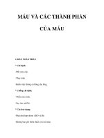 MÁU VÀ CÁC THÀNH PHẦN CỦA MÁU docx