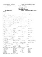 Đề thi tuyển sinh vào lớp 10 môn tiếng anh pdf