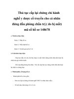 Thủ tục cấp lại chứng chỉ hành nghề y dược cổ truyền cho cá nhân đứng đầu phòng chẩn trị ( do bị mất) mã số hồ sơ 148678 ppsx