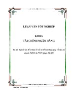 Chuyên đề Một số kiến nghị và giải pháp nhằm nâng cao hiệu quả nghiệp vụ huy động vốn và kế toán huy động vốn tại chi nhánh NHNo và PTNN quận Tây Hồ