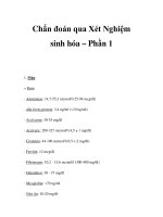 Chẩn đoán qua Xét Nghiệm sinh hóa – Phần 1 pptx