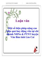 Luận văn: Một số biện pháp nâng cao hiệu quả huy động vốn tại chi nhánh NHNo & PTNT huyện Văn Bàn tỉnh Lào Cai pps