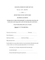 MẪU ĐƠN ĐỀ NGHỊ CẤP GIẤY CHỨNG NHẬN BÀI THUỐC GIA TRUYỀN potx