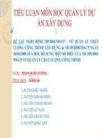 TIỂU LUẬN MÔN HỌC QUẢN LÝ DỰ ÁN pps