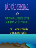 PHƯƠNG PHÁP THIẾT KẾ THÍ NGHIỆM VÀ XỬ LÝ SỐ LIỆU potx