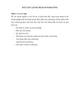BÀI TẬP LẬP KẾ HOẠCH MAKETING
