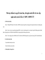 Thủ tục thẩm tra quyết toán thu, chi ngân sách đối với các cấp ngân sách; mã số hồ sơ T-BPC-158593-T ppt