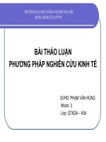 BÀI THẢO LUẬN PHƯƠNG PHÁP NGHIÊN CỨU KINH TẾ potx