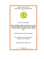 Khóa luận Phân tích hoạt động tín dụng ngắn hạn tại chi nhánh ngân hàng nông nghiệp và phát triển nông thôn huyện Thoại Sơn