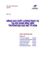 nâng cao chất lượng phục vụ tại hội quán sinh viên trường đại học mở thành phố hcm